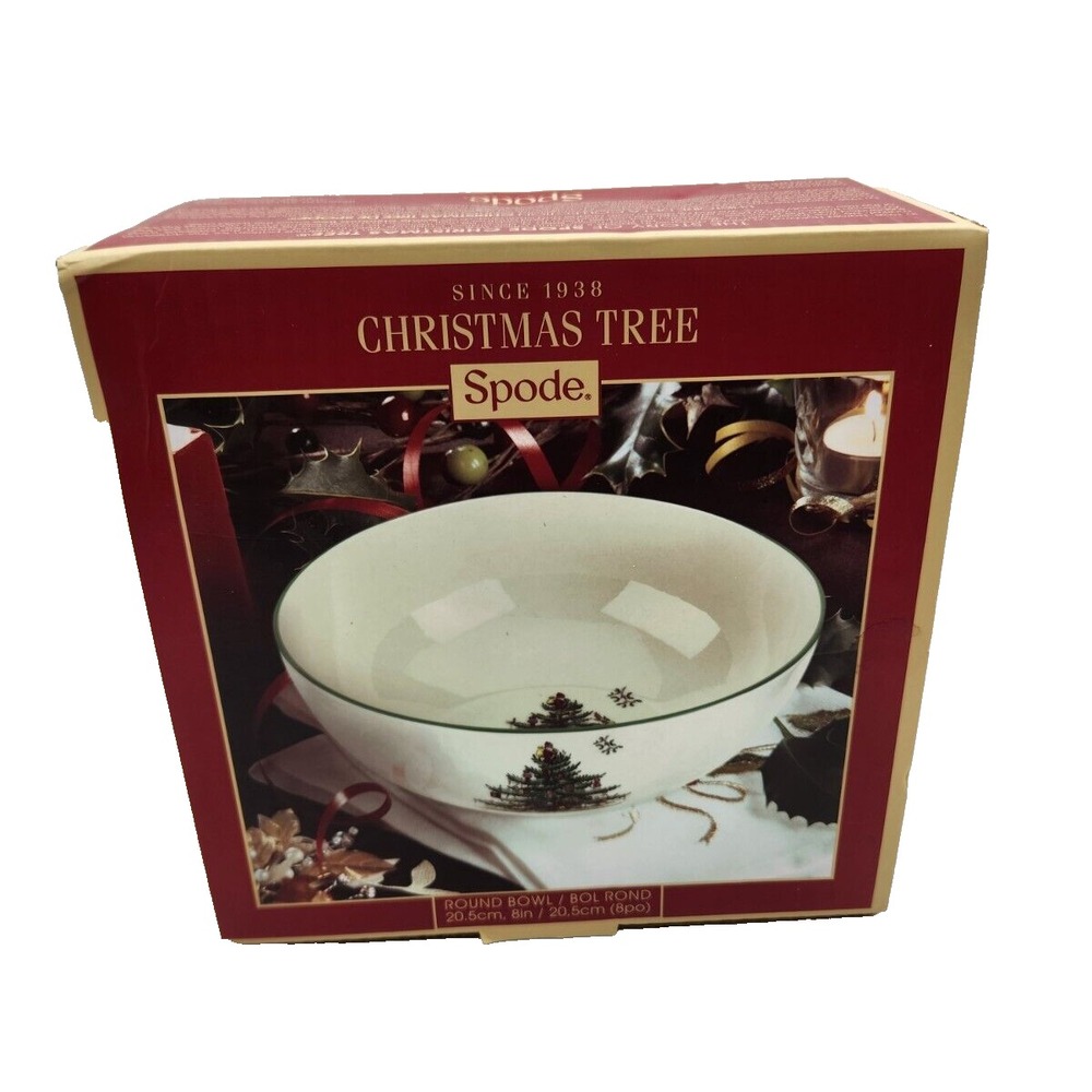 Spode Christmas Tree China Round Serving Bowl 8" New Opened Box Holiday Seasonal - Picture 1 of 4